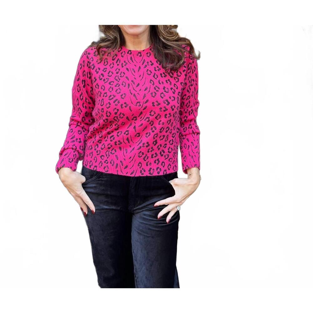 NEW COLORUSH crew sweater in leopard topaz